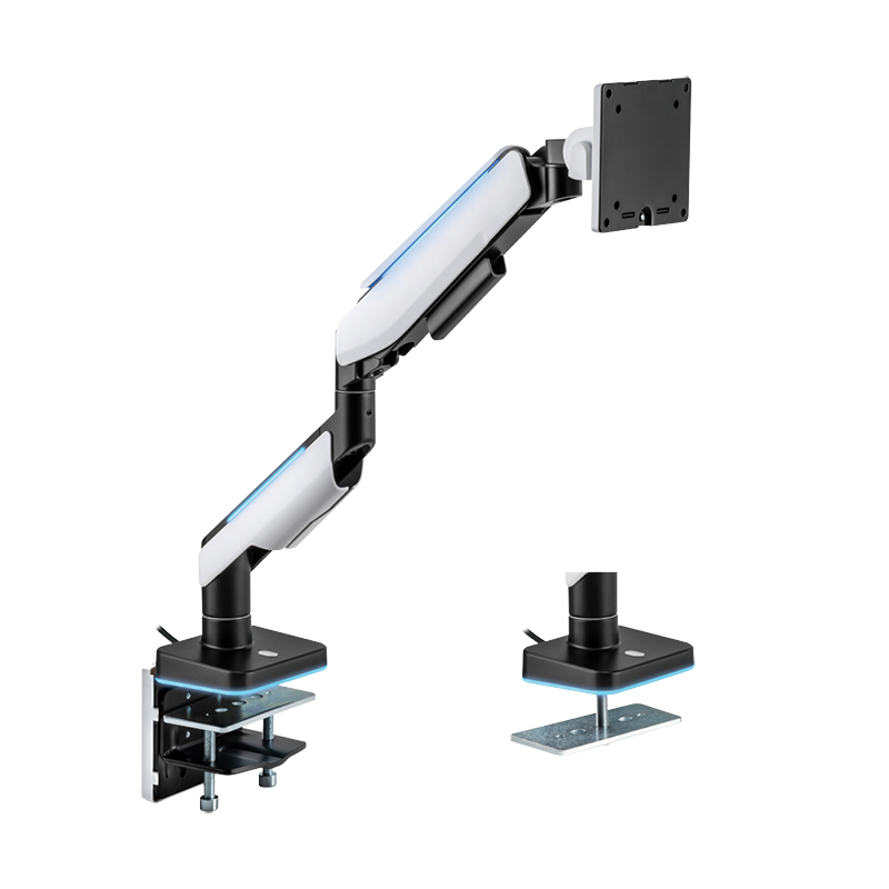 LogiLink Monitor mount, 17"-49", Gaming, aluminum, w/lighting, black/white