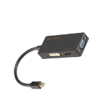 Siig LB-CD0014-S1 video cable adapter 5.91" (0.15 m) Mini DisplayPort VGA + HDMI + DVI Black