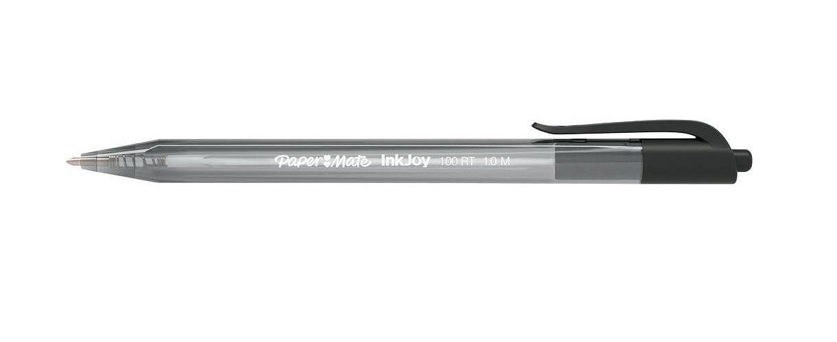 Image of Papermate InkJoy 100 RT Black Clip-on retractable ballpoint pen...