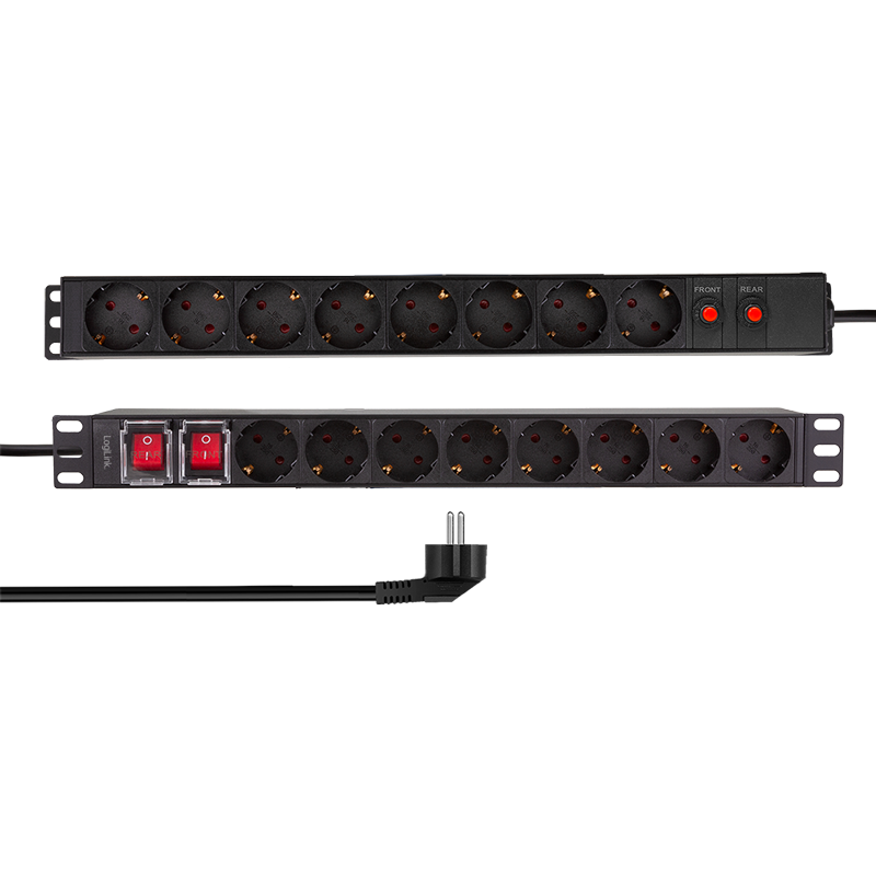 LogiLink 19" PDU 16 x CEE 7/3 socket , with overload protection and switch