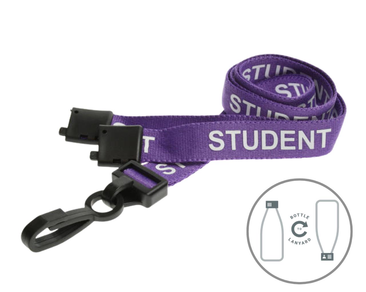 Image of Digital ID 15mm Recycled Purple Student Lanyards with Breakaway...