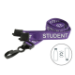 Digital ID 15mm Recycled Purple Student Lanyards with Breakaway and Plastic J Clip (Pack of 100)
