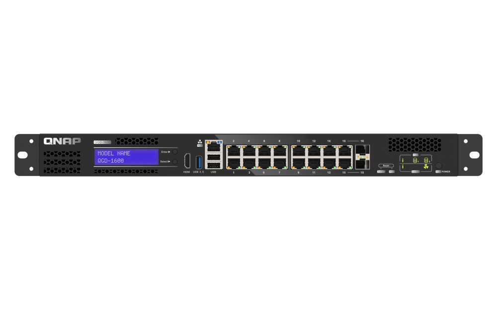 Image of QNAP QGD-1600 Managed Gigabit Ethernet (10/100/1000) 1U Black, Grey