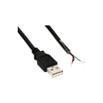 InLine USB 2.0 Cable Type A male / open end, black, 2m