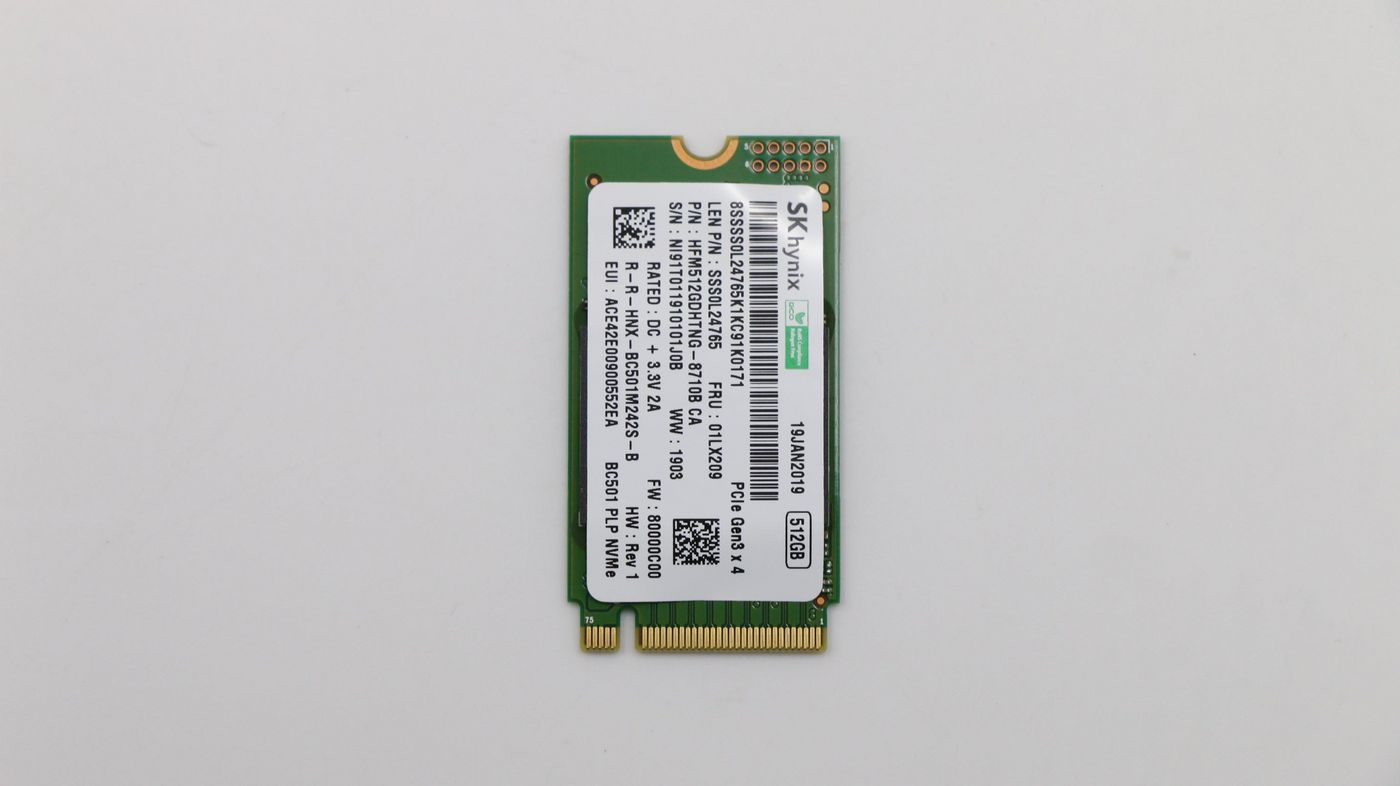 Image of Lenovo SSD M.2 PCIe NVMe FRU SSD 512GB RoHS SK Hynix M.2 BC501-PLP...