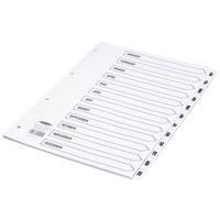 Image of Concord Classic Index Jan-Dec A4 180gsm White Board with Clear...