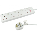 Cables Direct RB-03-4GANGSWD power extension 3 m 4 AC outlet(s) Indoor White