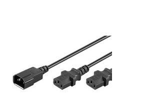 Image of Microconnect PE061318 power cable Black 1.8 m C14 coupler 2 x C13...