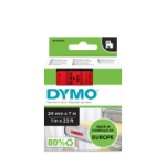 DYMO D1 - Standard Étiquettes - Noir sur rouge - 24mm x 7m