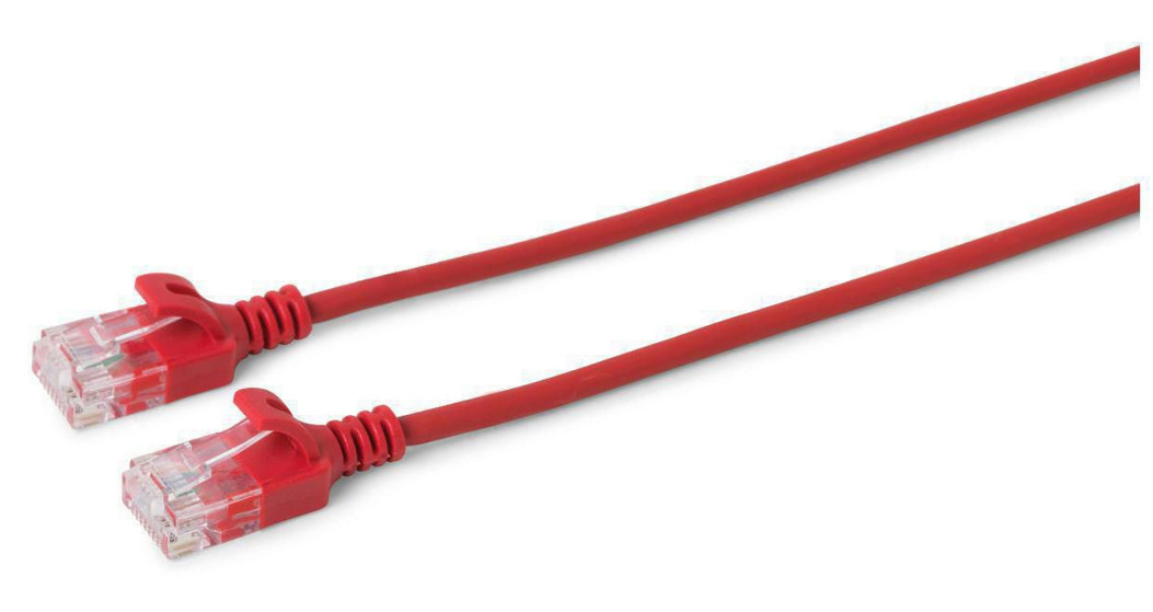 Image of Microconnect V-UTP6005R-SLIM networking cable Red 0.5 m Cat6 U/UTP...