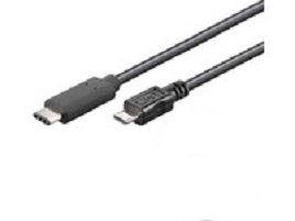 Microconnect USB C/Micro USB B, 1 m USB cable USB 2.0 Micro-USB B Black