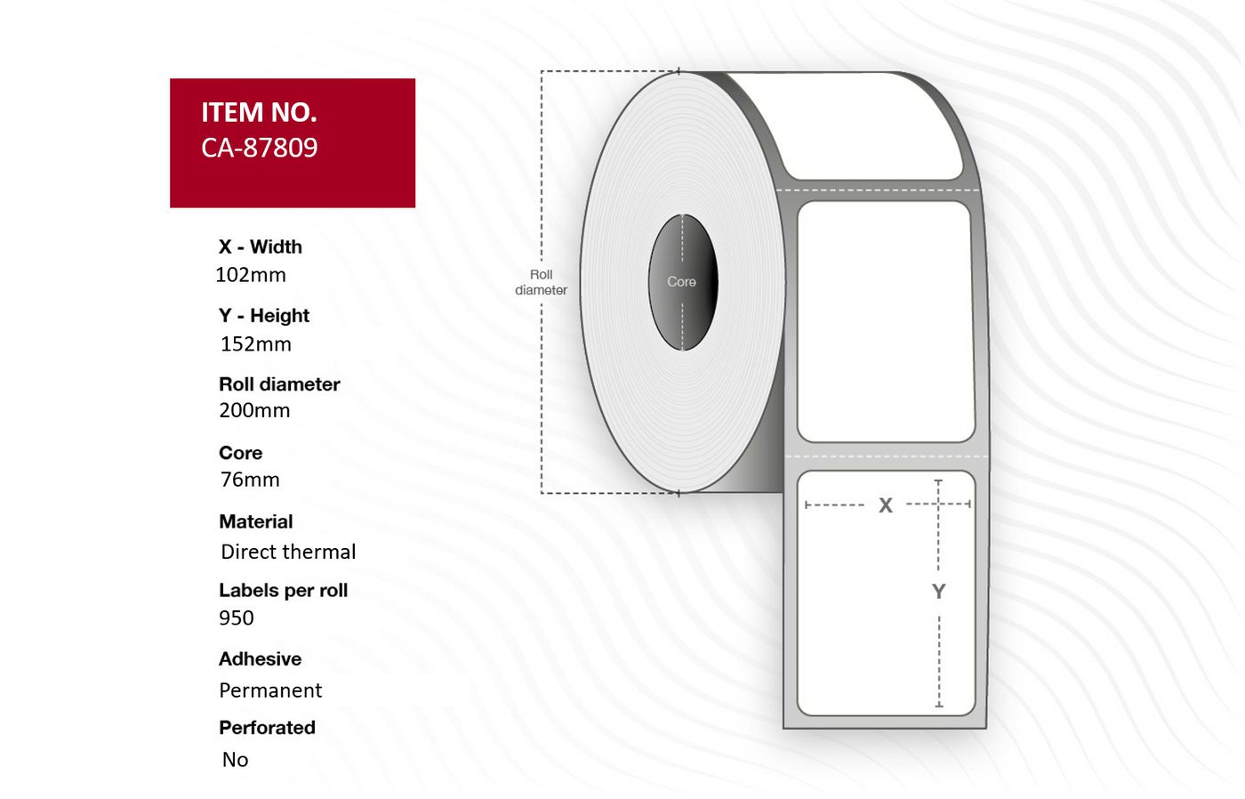 Capture CA-87809 printer label White