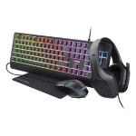 Trust GXT 792 Quadrox keyboard Mouse included Gaming USB QWERTY UK English Black