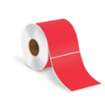UKLS TT MATT COATED PERM LABELS RED 500 PER ROLL PK5