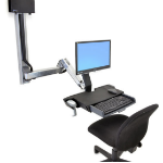 Ergotron StyleView Sit-Stand Combo System with Worksurface flat panel bureau steun 61 cm (24") Muur Aluminium