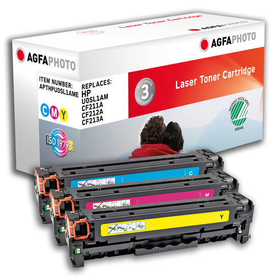 Image of AgfaPhoto APTHPU0SL1AME toner cartridge Cyan, Magenta, Yellow 3 pc(s)