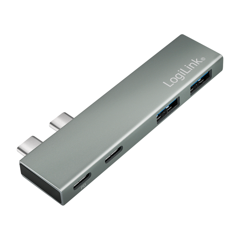 LogiLink USB 3.2 Gen2x2 Hub, 4-port, PD, for MacBook and iPad, silver