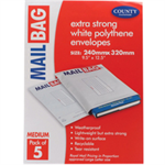 County Stationery MAIL BAG POLT ENV X5 WHITE M PK10