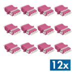 LogiLink Fiber Adapter LC Quad, 12 pieces, with flange, violet