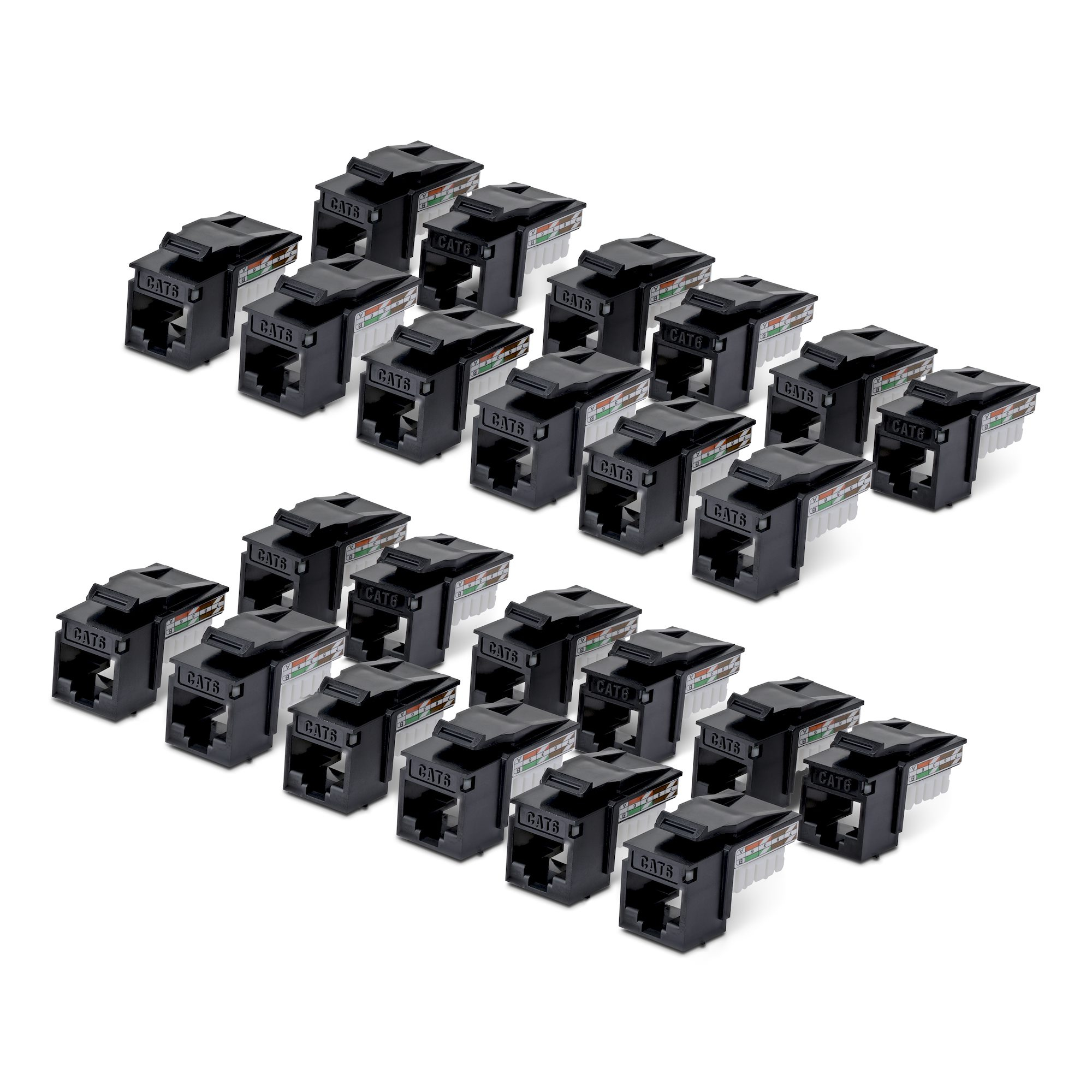 StarTech.com Cat6 Keystone Jack. 24-Pack RJ45 Ethernet Keystone Jacks.