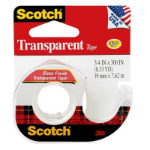 SCOTCH 157S TRANSPARENT TAPE ON DISPENSER 19MM X 7.6M