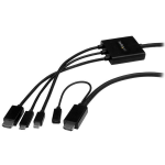 StarTech.com CMDPHD2HD video cable adapter 78.7" (2 m) HDMI HDMI + Mini DisplayPort + USB Type-C Black