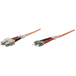 Intellinet Fiber Optic Patch Cable, OM1, ST/SC, 1m, Orange, Duplex, Multimode, 62.5/125 µm, LSZH, Fibre, Lifetime Warranty, Polybag