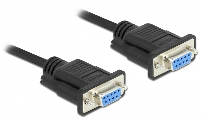 DeLOCK Serial Cable RS-232 D-Sub 9 female to female null modem with narrow plug housing - Full Handshaking - 0.5 m