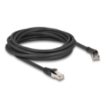 DeLOCK RJ45 Network Cable Cat.8.1 S/FTP plug 45° right angled to plug straight up to 40 Gbps 5 m black