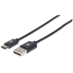 Manhattan USB-C to USB-A Cable, 3m, USB 2.0, 480 Mbps, Hi-Speed USB, Black, Lifetime Warranty