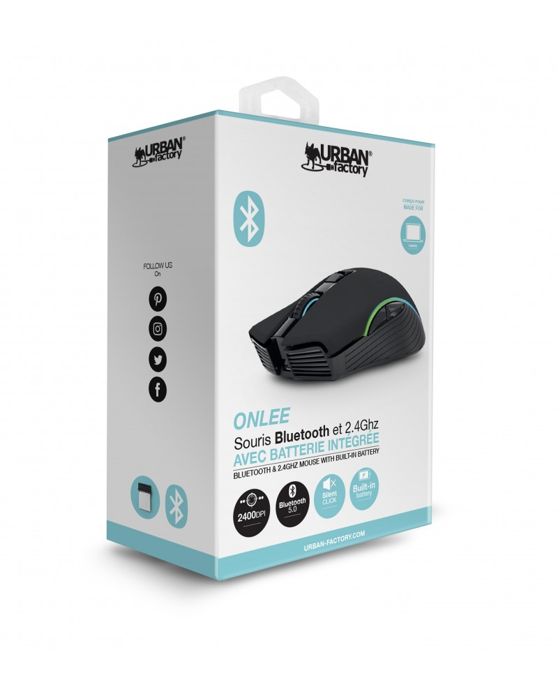 Urban Factory Onlee mouse Ambidextrous RF Wireless+Bluetooth Optical 2400 DPI