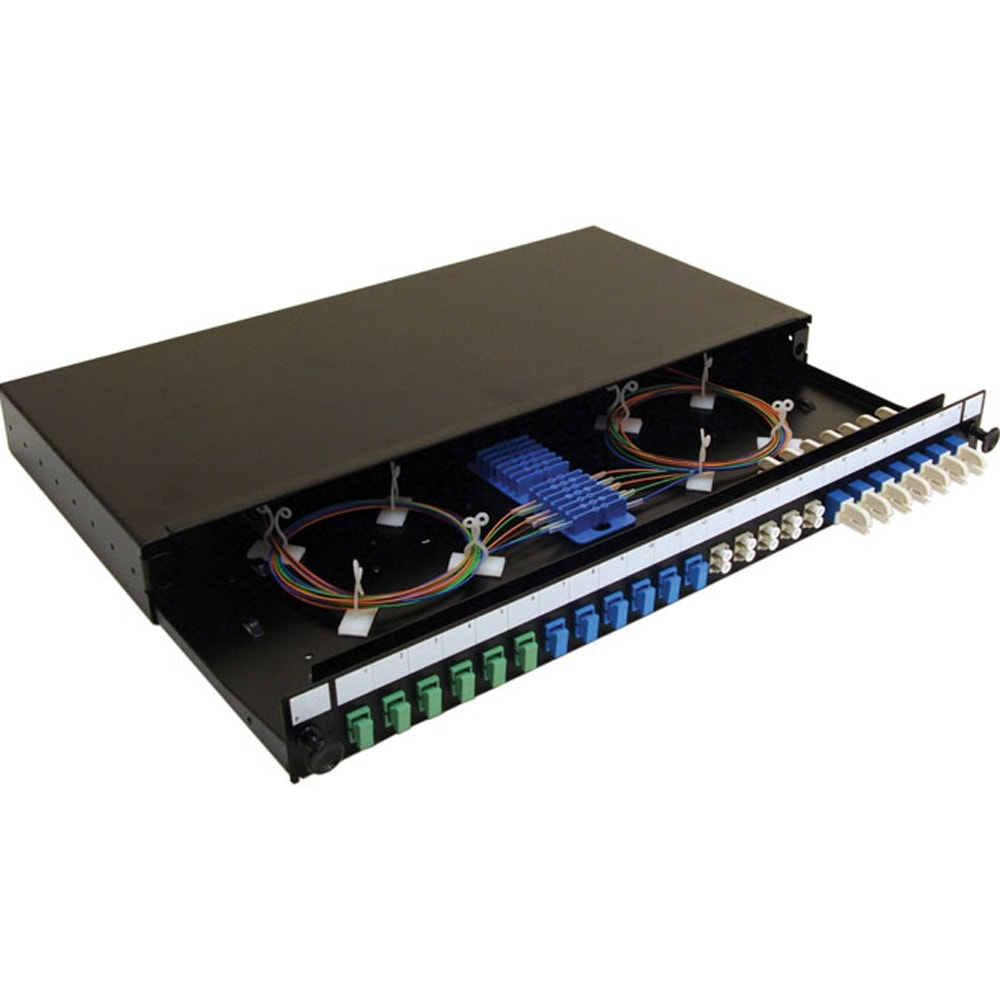 Videk 1u 16 adaptor - 32 Fibre LC Duplex Singlemode Sliding Panel - Black