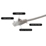 connektgear 1m RJ45 CAT6 UTP Stranded Flush Moulded LS0H Network Cable - 24AWG - Grey