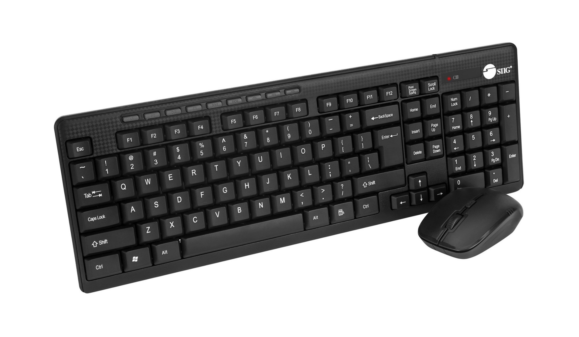 JK-WR0T12-S1 SIIG KM JK-WR0T12-S1 Wireless Extra-Duo 102-key Keyboard & 3-button Mouse RTL