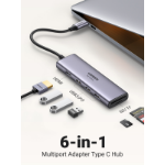 Ugreen CM511 5-in-1 Adapter USB-C Hub to 3x USB3.0 + HDMI + TF/SD Gray