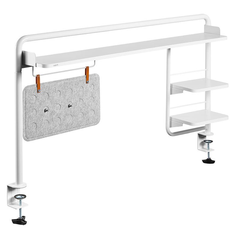 LogiLink Clamp-On Desktop Shelf for 140cm Desktop, white