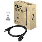 CLUB3D Mini DisplayPort 1.4 to DisplayPort Extension Cable 8K60Hz DSC 1.2 HBR3 HDR Bidirectional F/M 1m