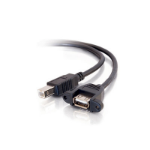 C2G 2ft USB 2.0 A Female to B Male Panel Mount Cable USB cable 0.6 m USB A USB B Black