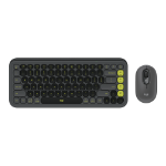 Logitech POP Icon Combo keyboard Mouse included Universal Bluetooth QWERTY English Granite, Green