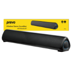 PREVO MS03 Wireless Stereo Soundbar with Bluetooth, USB & SD, Space-Saving Wireless Speaker for TV, Home Entertainment System, PC, Mobile Device & Gaming Consoles