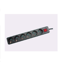 Microconnect GRU0063B power extension 3 m 6 AC outlet(s) Indoor Black