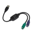 Monoprice 10934 PS/2 cable 2x 6-p Mini-DIN USB A Black