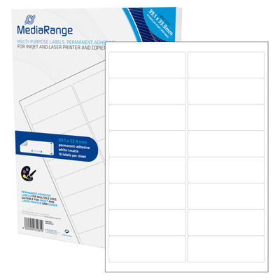 Image of MediaRange MRINK147 self-adhesive label White Permanent 800 pc(s)