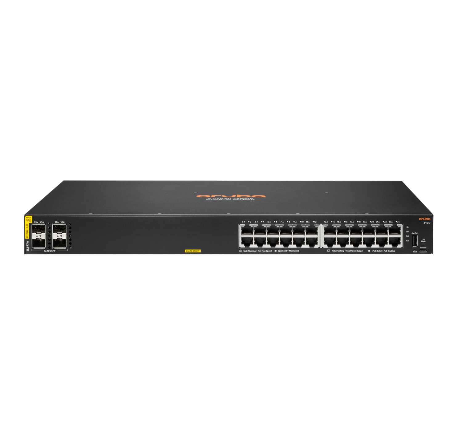 Image of Aruba 6100 24G Class4 PoE 4SFP+ 370W Managed L3 Gigabit Ethernet...
