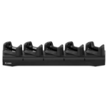 Zebra Five-slot charge cradle for TC22 / TC27 devices with protective boot, Power supply (PWR-BGA12V108W0WW), DC cable (CBL-DC-381A1-01), and country-specific AC cable sold separately,
