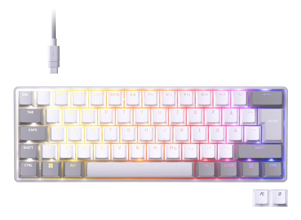 Corsair CLIPPER PRO MINI 60 keyboard Gaming USB QWERTY French White