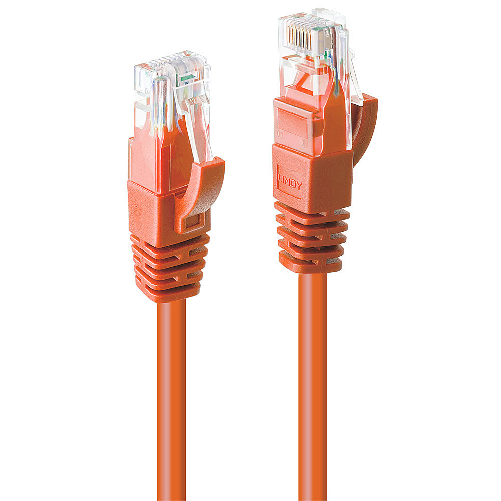 Photos - Cable (video, audio, USB) Lindy 0.5m Cat.6 U/UTP Network Cable, Orange 48106 
