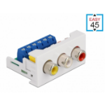 DeLOCK Easy 45 Module 3 x RCA female port 22.5 x 45 mm