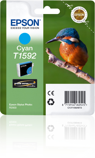 Image of Epson C13T15924010/T1592 Ink cartridge cyan 17ml for Epson Stylus...