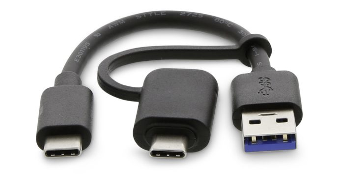 EU Product - 2-in-1 USB-C zu USB-A Kabel - Cable - Digital thumbnail